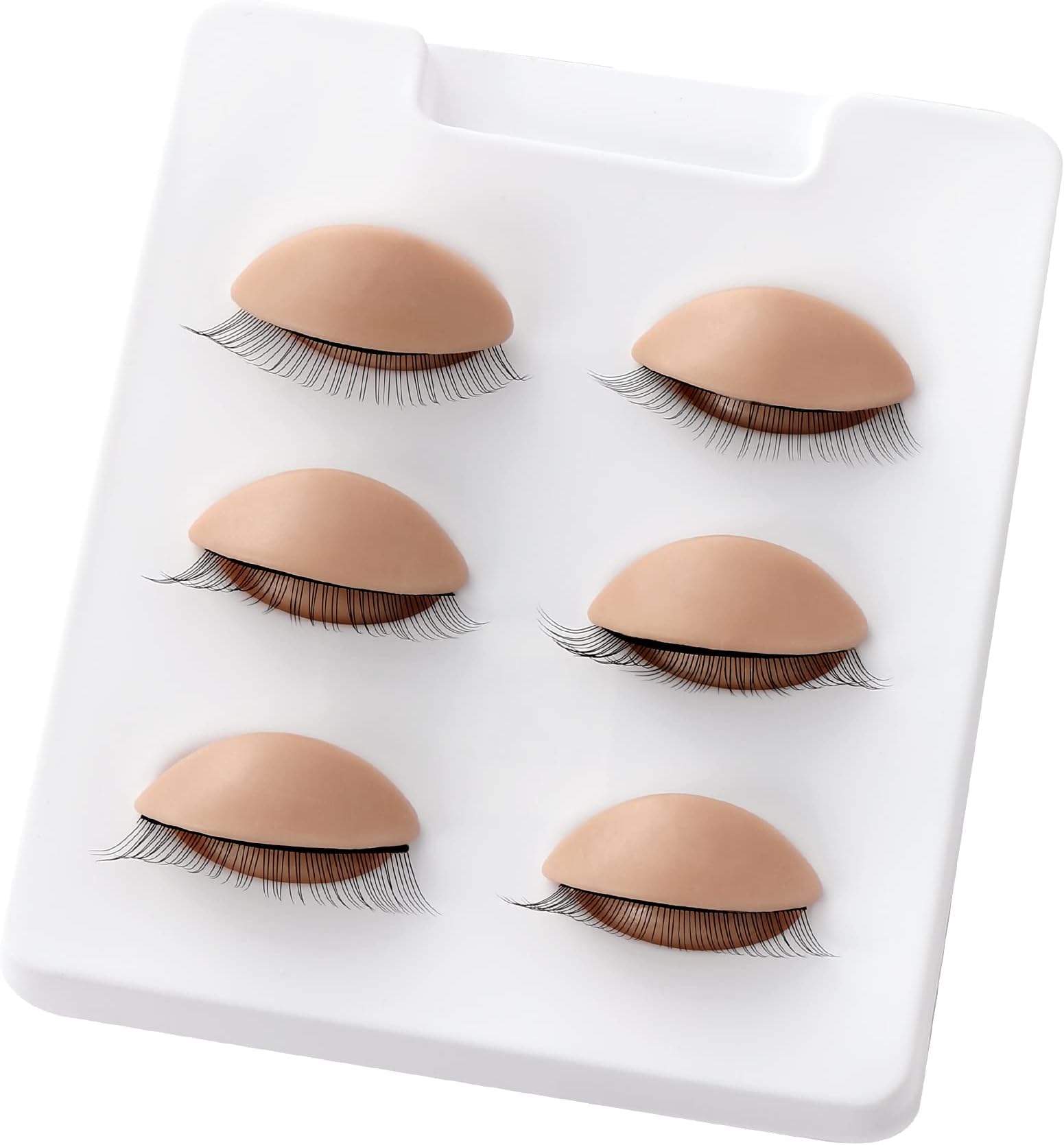 Beauty7 Lash Extension Training Kit - 3D Silicone Lash Mannequin Head - 3 Pairs Reusable Eyelids - Practice Kit