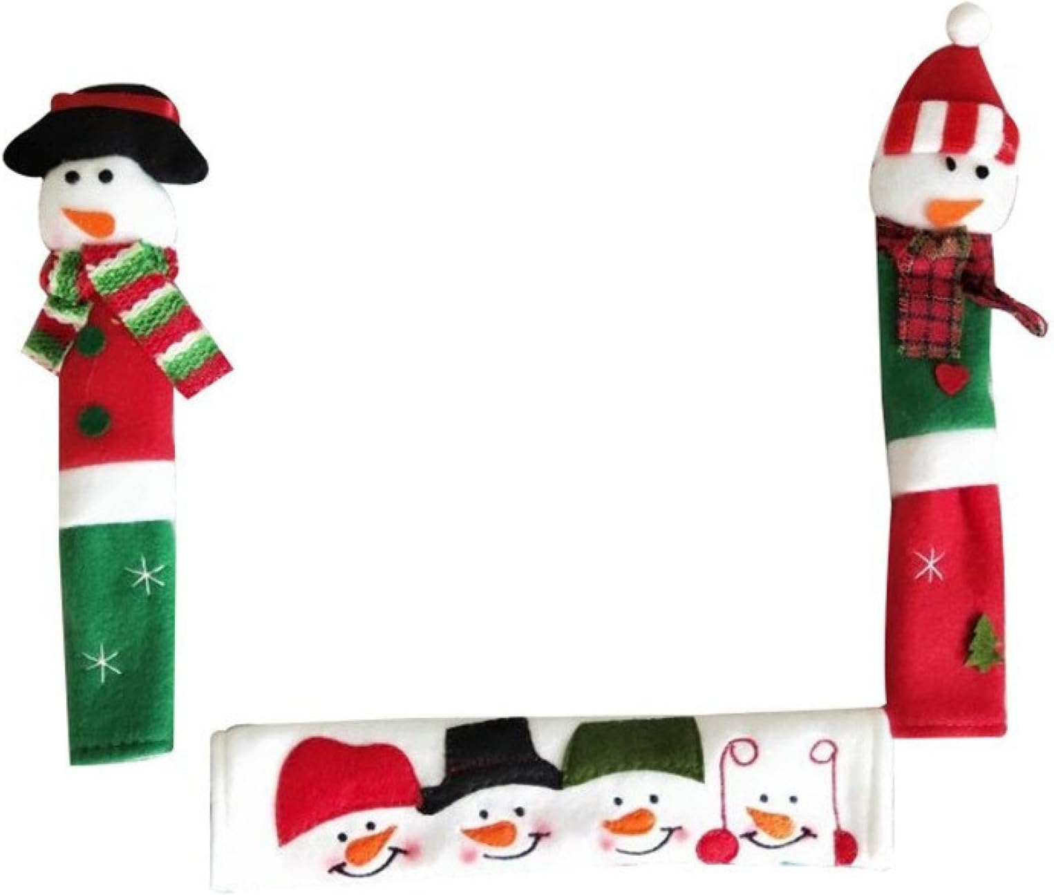 2024 アップグレード クリスマス 冷蔵庫 ドアハンドルカバー サンタ 雪だるま キッチン 電化製品 ハンドルカバー 冷蔵庫 電子レンジ オーブン 食器洗い機 クリスマス ハンドルプロテクター (A)