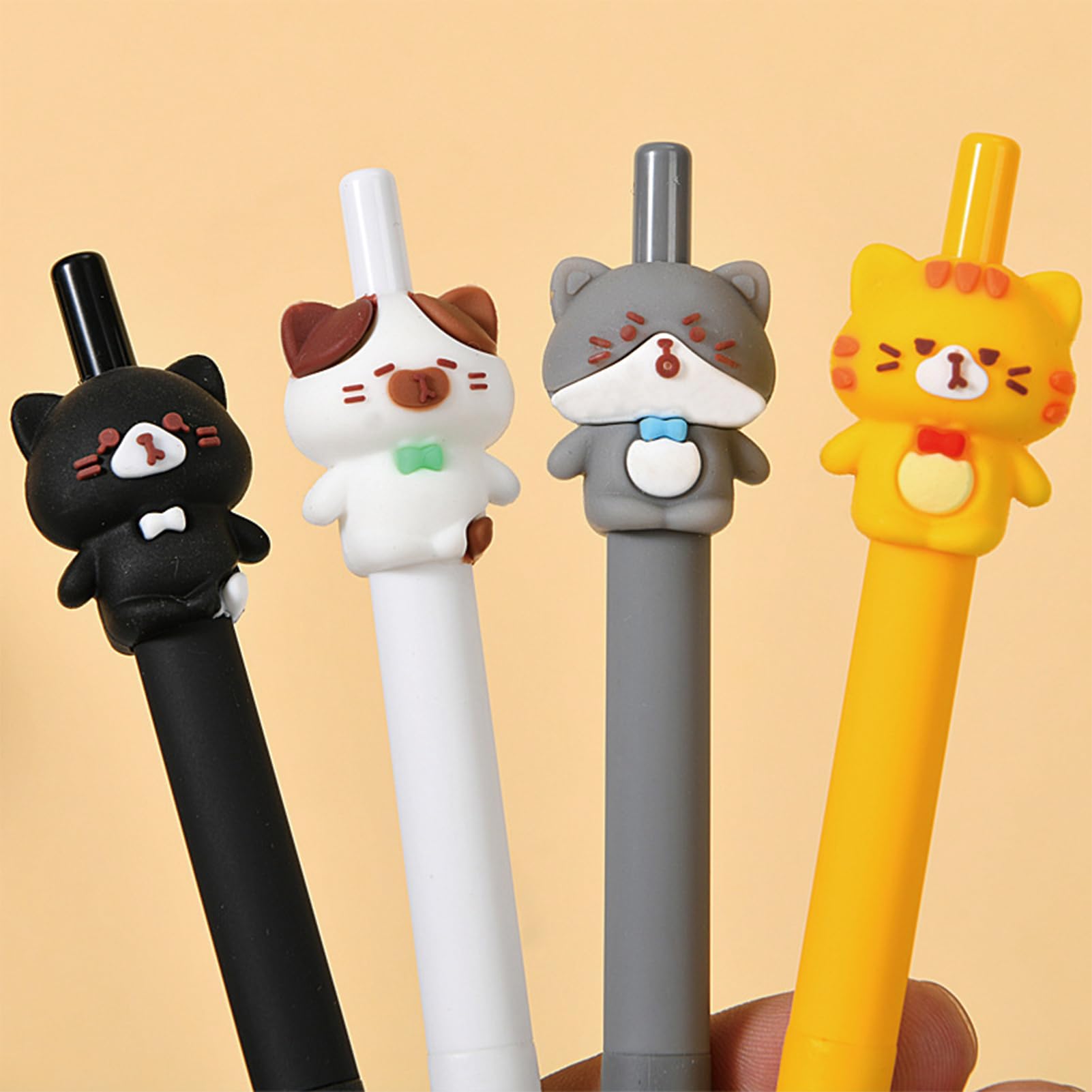 Lot de 4 porte-mines mignons en forme de chat de 0,5 mm pour femmes, filles, hommes, garçons, fournitures scolaires (chat)