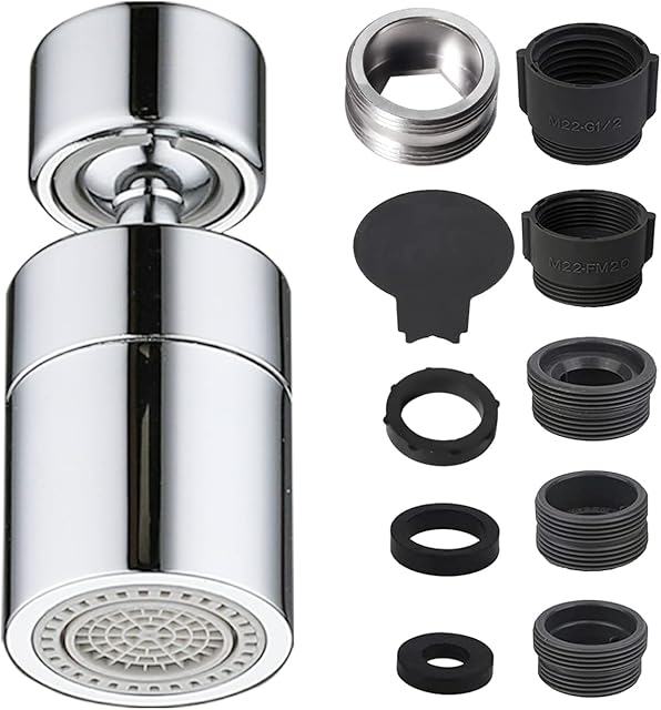 Faucet Aerator, 360° Rotary Filter Sprayer, Faucet Extender Tap Faucet Sprayer Attachment for Kitchen Sink Faucet Filter, Tap Attachment Sink Kitchen Bathroom Shower