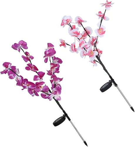 Fydun Juego de 2 luces LED solares para árbol de orco artificial para jardín, patio, césped, decoración para hombres y mujeres