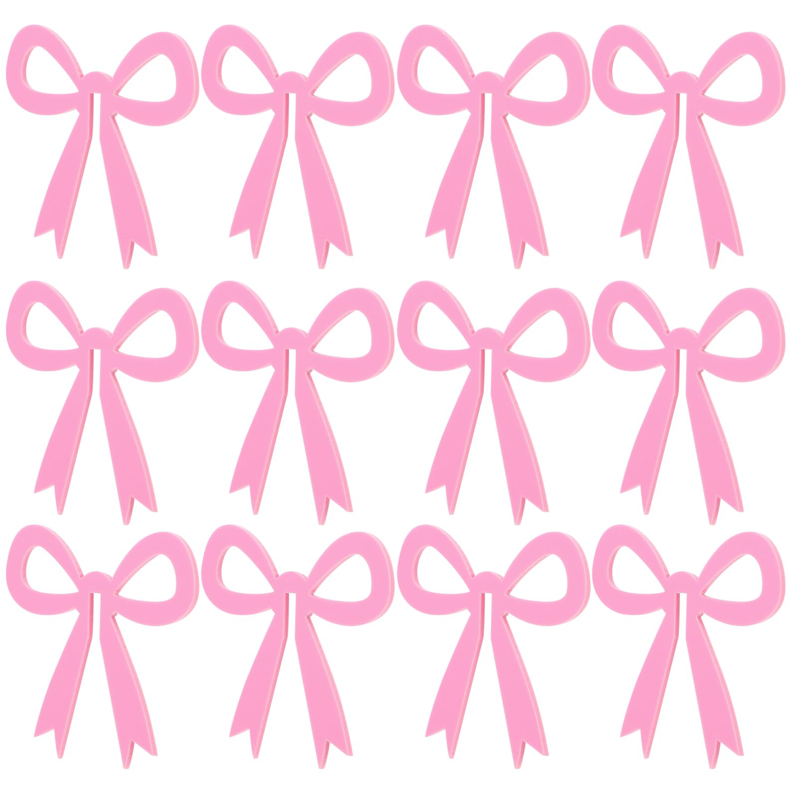 LUOZZY 12 Pcs Acrylic Bow Wine Glass Charms Reusable Delicate Drink Markers for Wedding Birthday Party Celebration Decorations Pink
