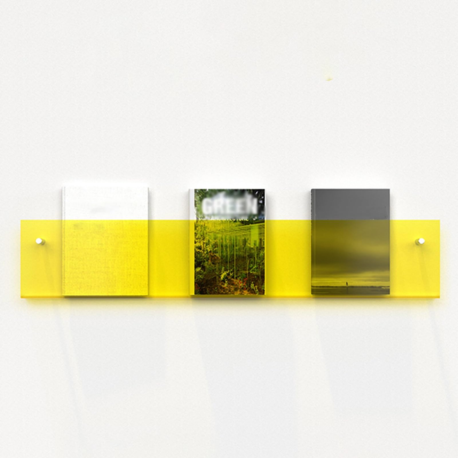 HKSDKABOP Acrylic Floating Bookshelves， Wall Mounted Acrylic Magazine Rack Multicolor 40-120cm(Black,L 60cm/23.6in)