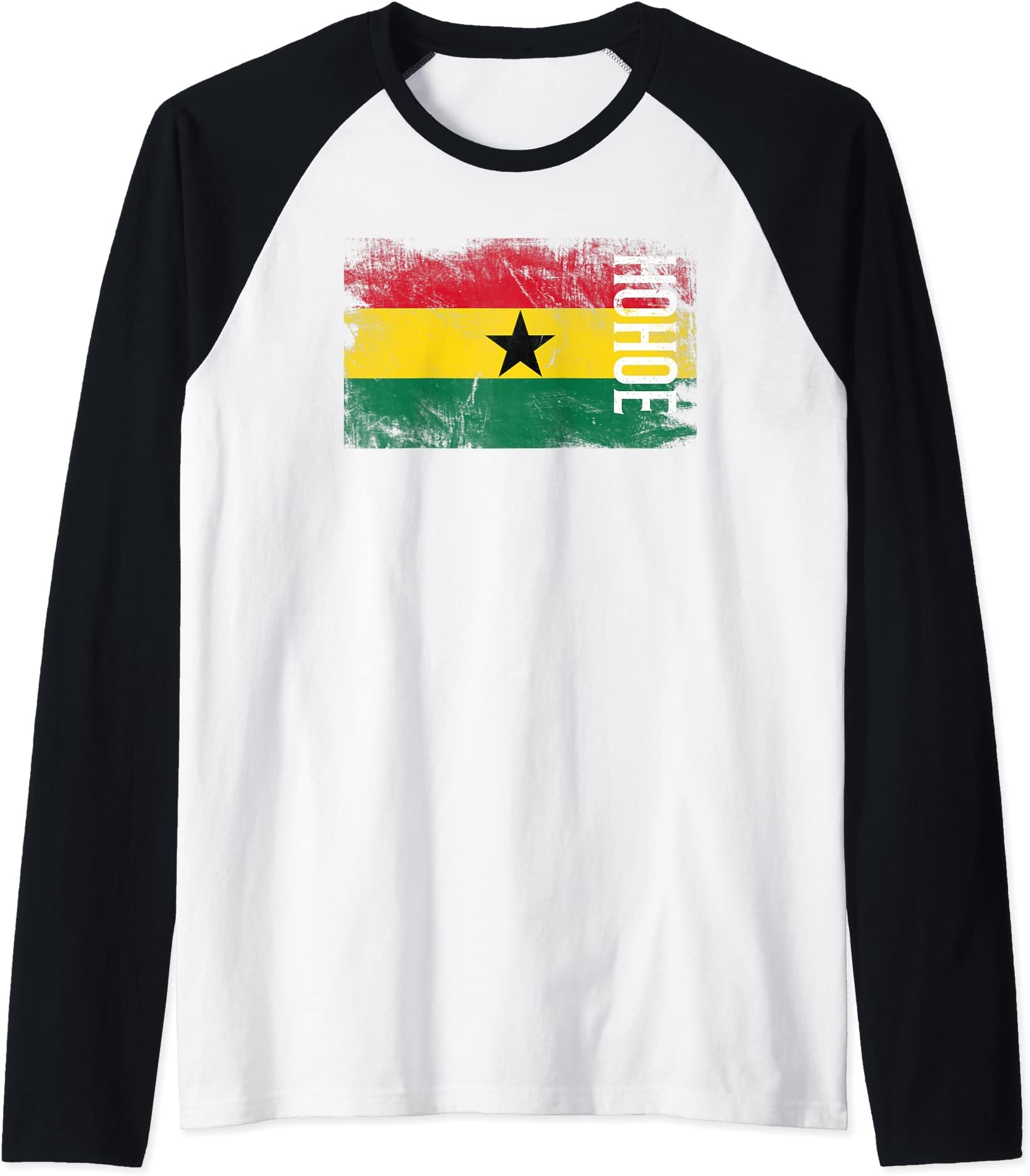 Hohoe Ghana Flag Shirt For Ghanaians Men, Women, Kids Raglan Baseball Tee