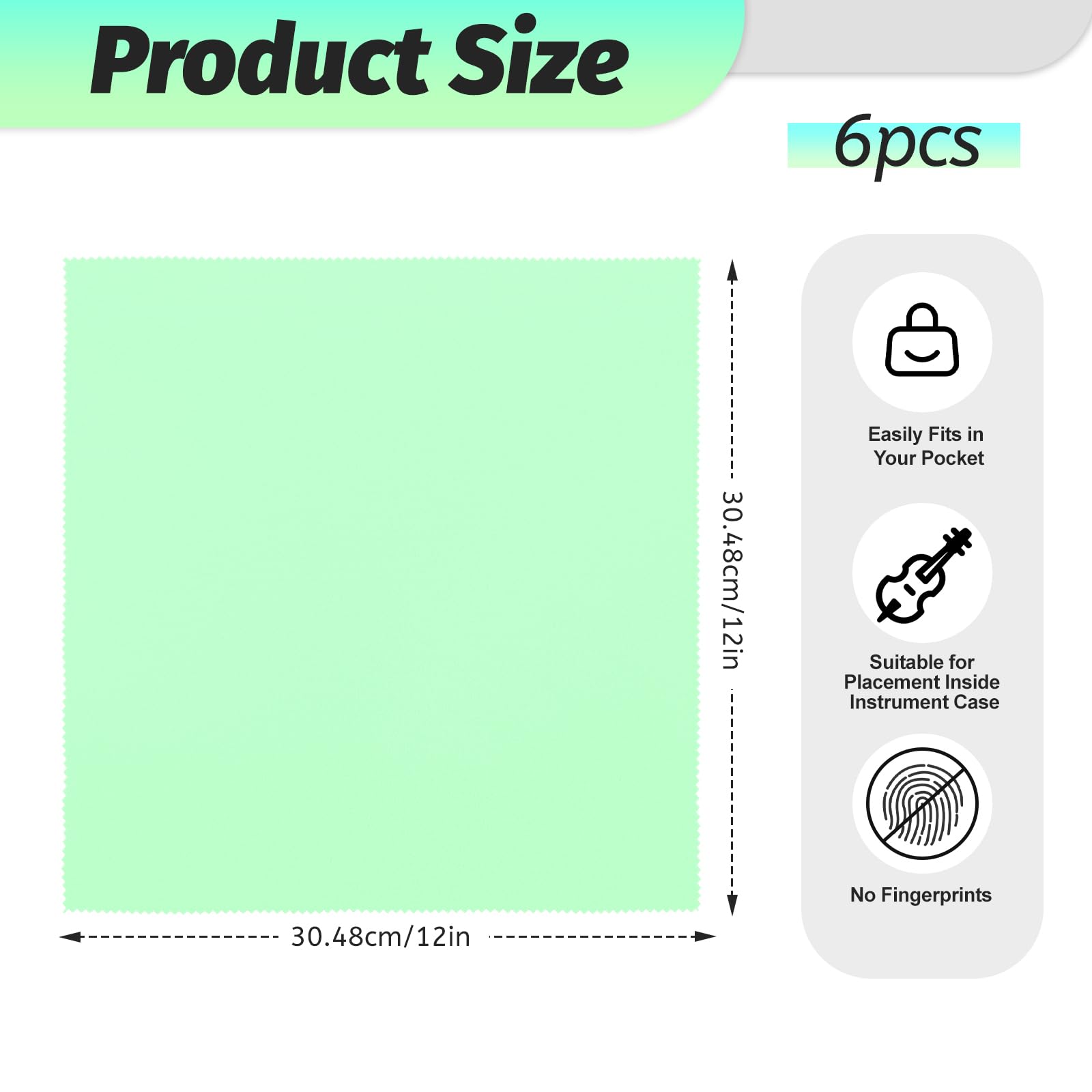 6 Pack Flute Cleaning Cloth Guitar Cloths 12