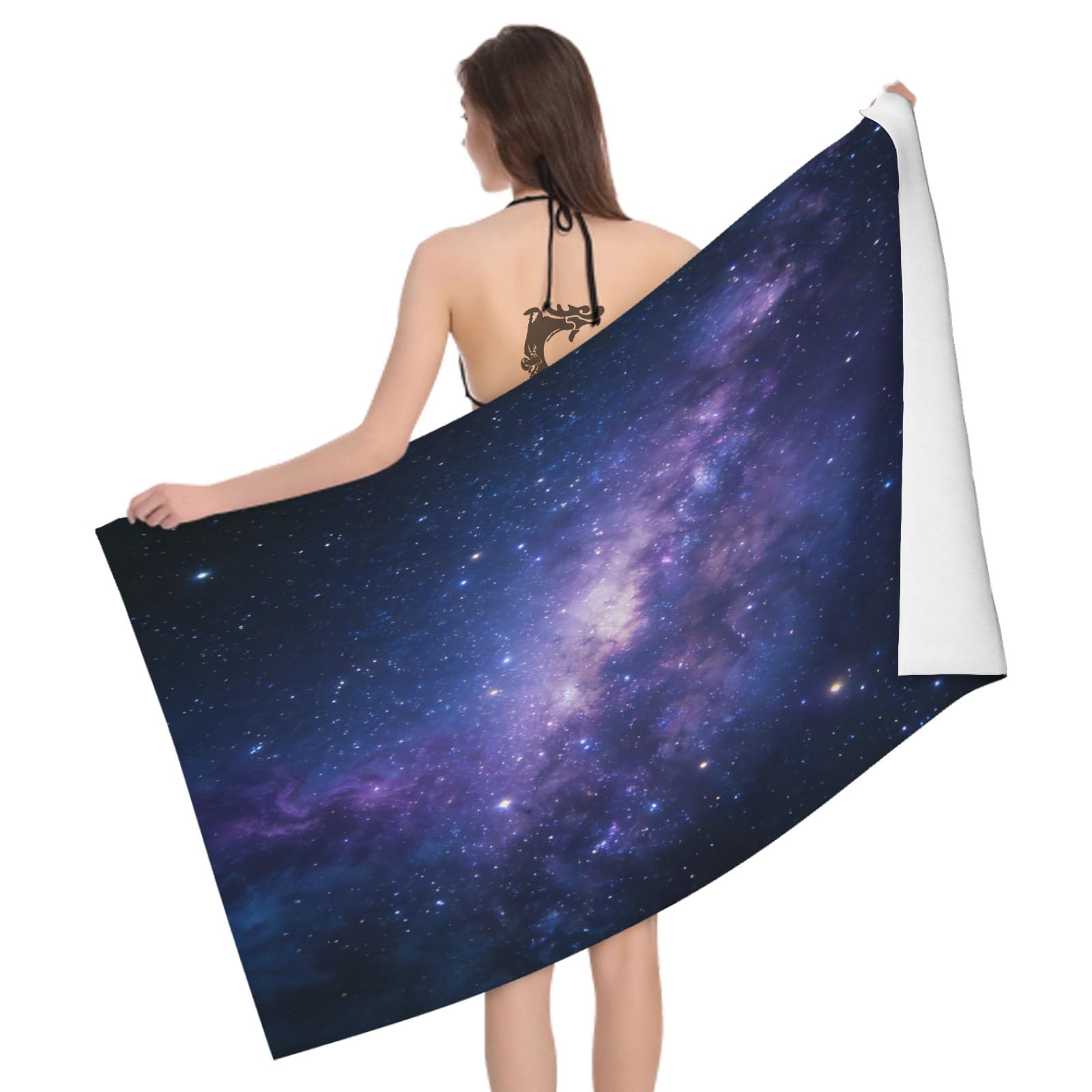Leichong 3D The Galaxy Beach Towel Large Microfiber Soft Quick Dry for Adults, Mystical Bath Towel Lightweight Soft Absorbent for Travel Swimming Pool Sports, 180 x 90 cm