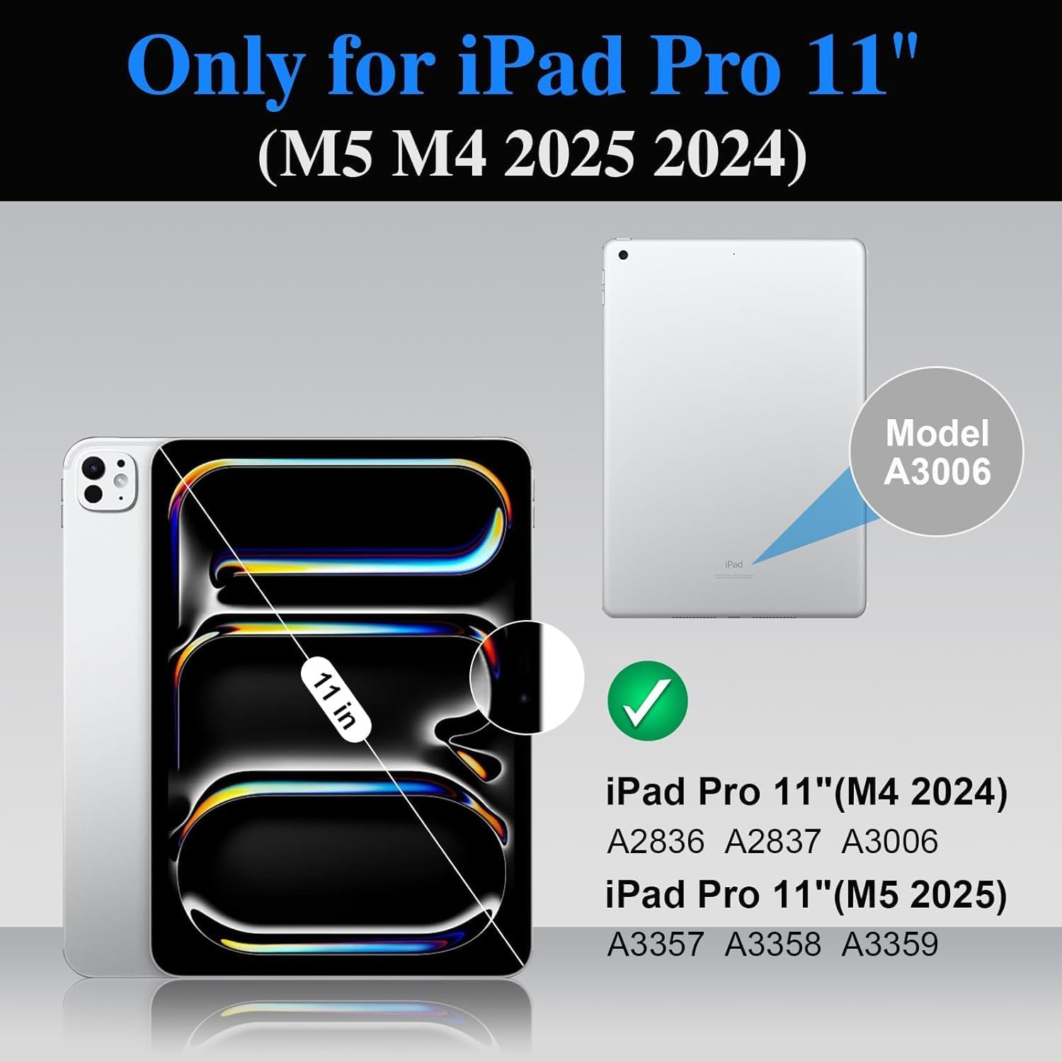 iPad Pro 11 inch Case with Keyboard (M5 M4 2025 2024), Magnetic Detachable Backlit Keyboard, Trackpad, 360 Rotatable Stand, Pencil Holder, Full Protection for iPad Pro 11 5th Gen (Black)