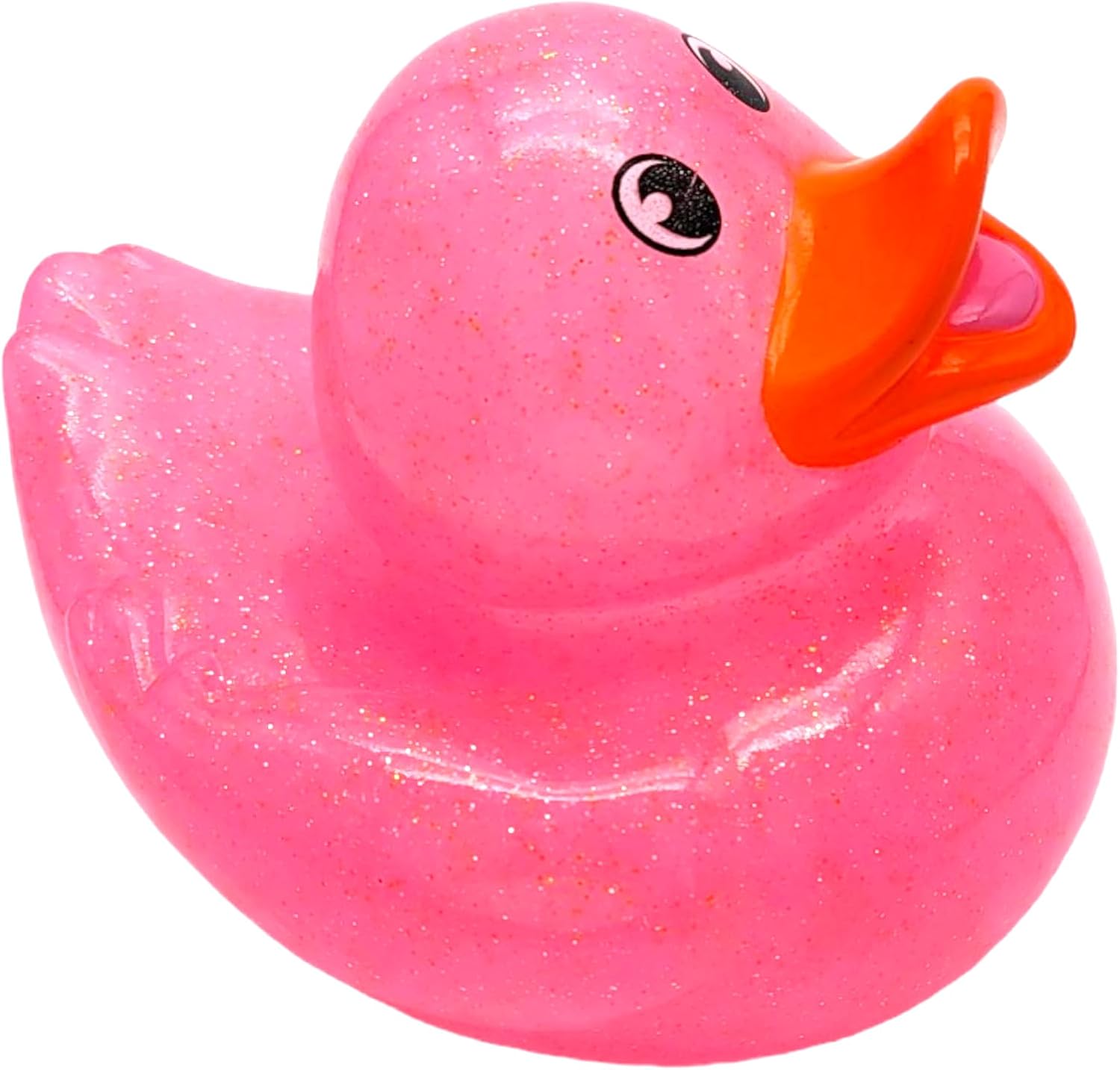 Large 6" Tall Glitter Rubber Duckies (Available in Pink, Blue, Green, Orange, Yellow, Red) Collectable Colorful Ducks Great for Dacking Dash Display and Bath Play (Yellow)