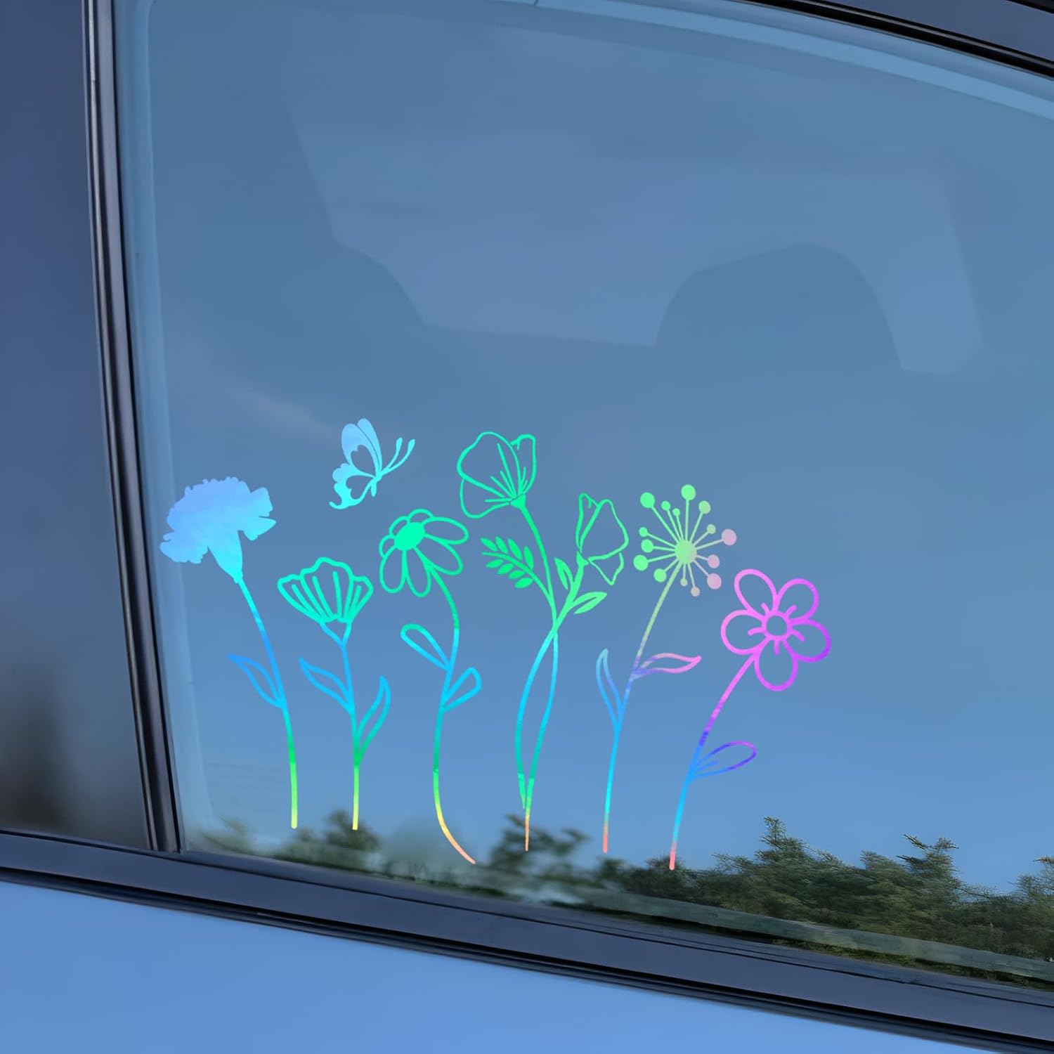 1Sheet Birth Month Flower Decal,Wildflower Decals,Boho Car Decal, Floral Vinyl Decal Gift for Plant Lovers/Gifts for Mom, Floral Car Decal, Mother Day Gift |4.8" Wide(Holographic)