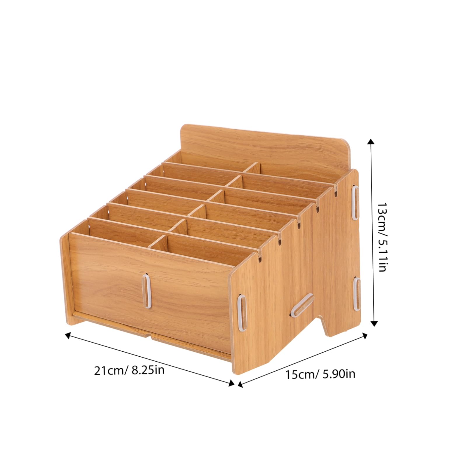 HOMSFOU Holz Aufbewahrungsbox Mit Schlitz Für Ticket Und Lieferschein Organisation Schreibtisch-organizer Mit Mehreren Fächern Für Kleinteile 