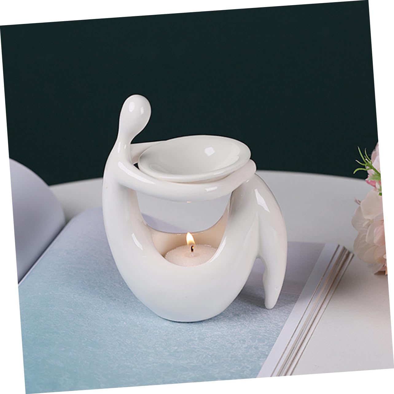 Calentador De Velas Aromáticas Quemador De Aceites Esenciales Quemador De Incienso De Cerámica Decoración De Mesa