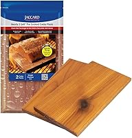 Jaccard Ready 2 Grill Pre-Soaked Cedar Grilling Planks - Premium Red Cedar Wood for Fish, Meat, Veggies on Gas, Charcoal Grills, 2 Pack