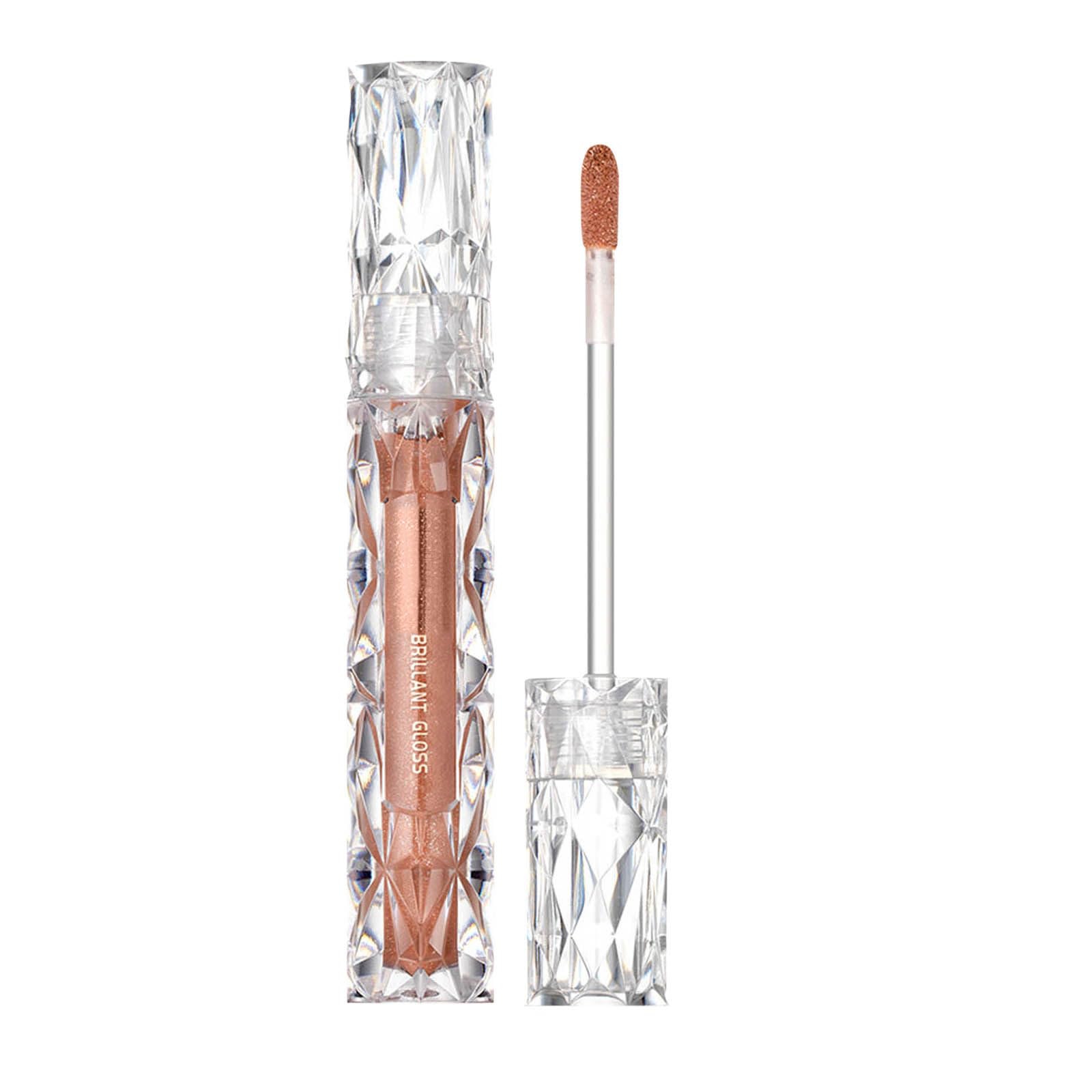 HMDABD Lip Gloss Tinted Lip Plumper Gloss Non-Sticky Glimmer Lip Gloss Long Lasting Liquid Lipstick 07 One Size