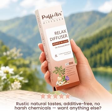 Herbal Diffuser Pen, Relax Diffuser with Chamomile, Peppermint, Saffron, Ashwagandha & Black Maca Root for Breathing in Calm, All Natural Swap - Up to 600 Uses, 1 Pack