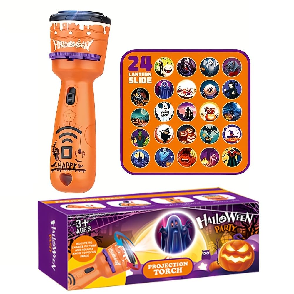 SupLee Halloween Projection Flashlight,24 Different Image Projection Toys.