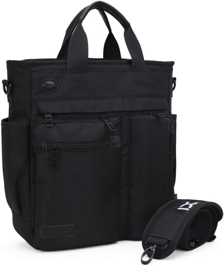 IBTXO Crossbody Messenger Bag for Men/Multifunction Shoulder Bag/Business Laptop Bag/College School Bookbag (Black-big size)