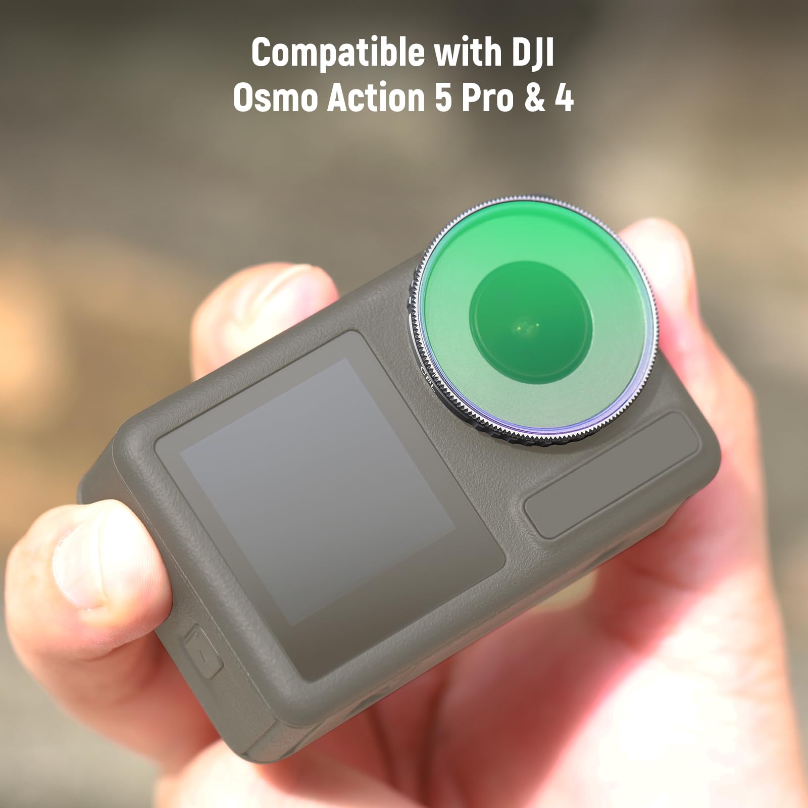 NEEWER Regulowany filtr CPL kompatybilny z DJI Osmo Action 5 Pro i Action 4, wkręcany filtr polaryzacyjny okrągły wielowarstwowy HD szkło optyczne Slim Frame Action Camera akcesoria, FL-N49