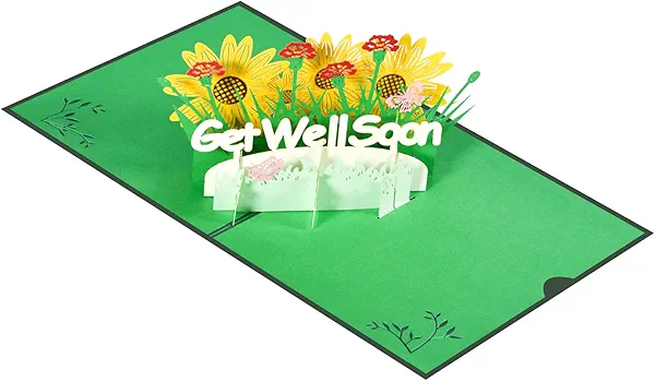 DLYMXGC Get Well Soon Pop Up Greeting Cards with Blank Note Card & Envelope, ideal gift for Love, Sympathy, Special Moments, Holiday, Inspirational, Recovery, Rest, Relax, Recuperate
