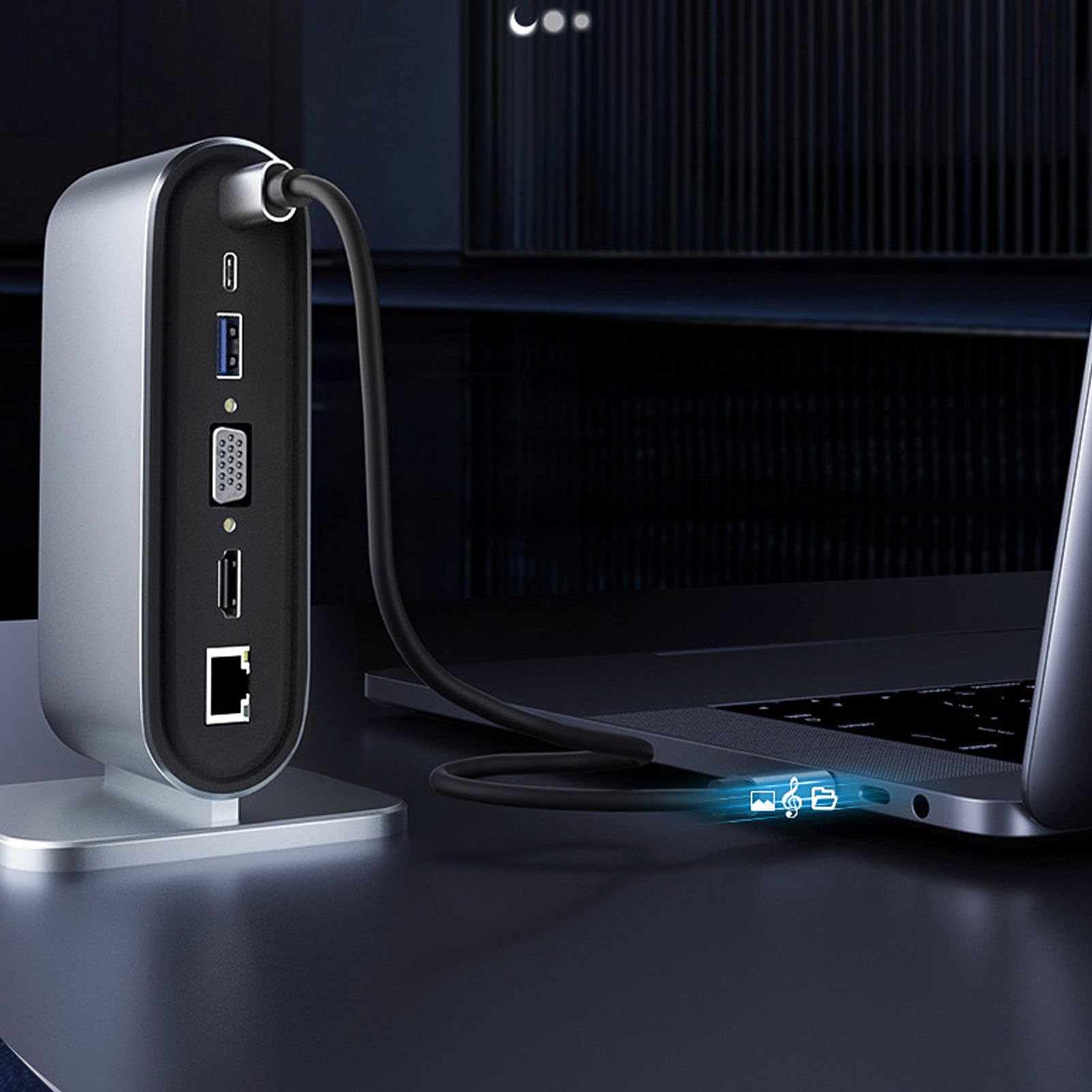 Stacja Dukująca USB C 12 W 1, Pionowa Inteligentna Stacja Rozszzająca, Obuługa Rozdzielczści 4K 30 Hz, SzybKie Ładowanie PD100W, SzyBki Transfer