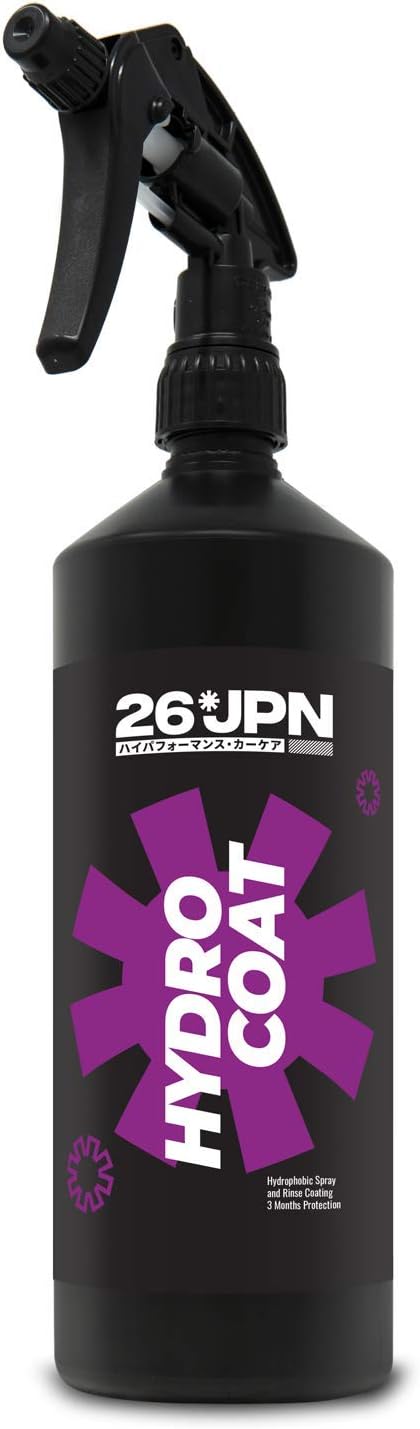26JPN Hydro Coat - SiO2 Hydrophobic Spray & Rinse Coating, Excellent Beading & Sheeting, Ready to Use, Quick & Easy Protection (1000ml)