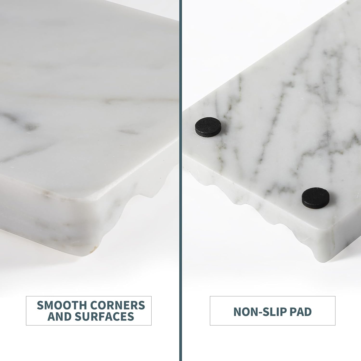 Soap Holder, Marble Soap Dish for Shower, Bar Soap Holder with Water Ripple Design, Easy Cleaning Soap Saver for Kitchen Sink，Bathroom, Executive Italian Natural Stone Soap Tray(Bianco Carrara) image 4
