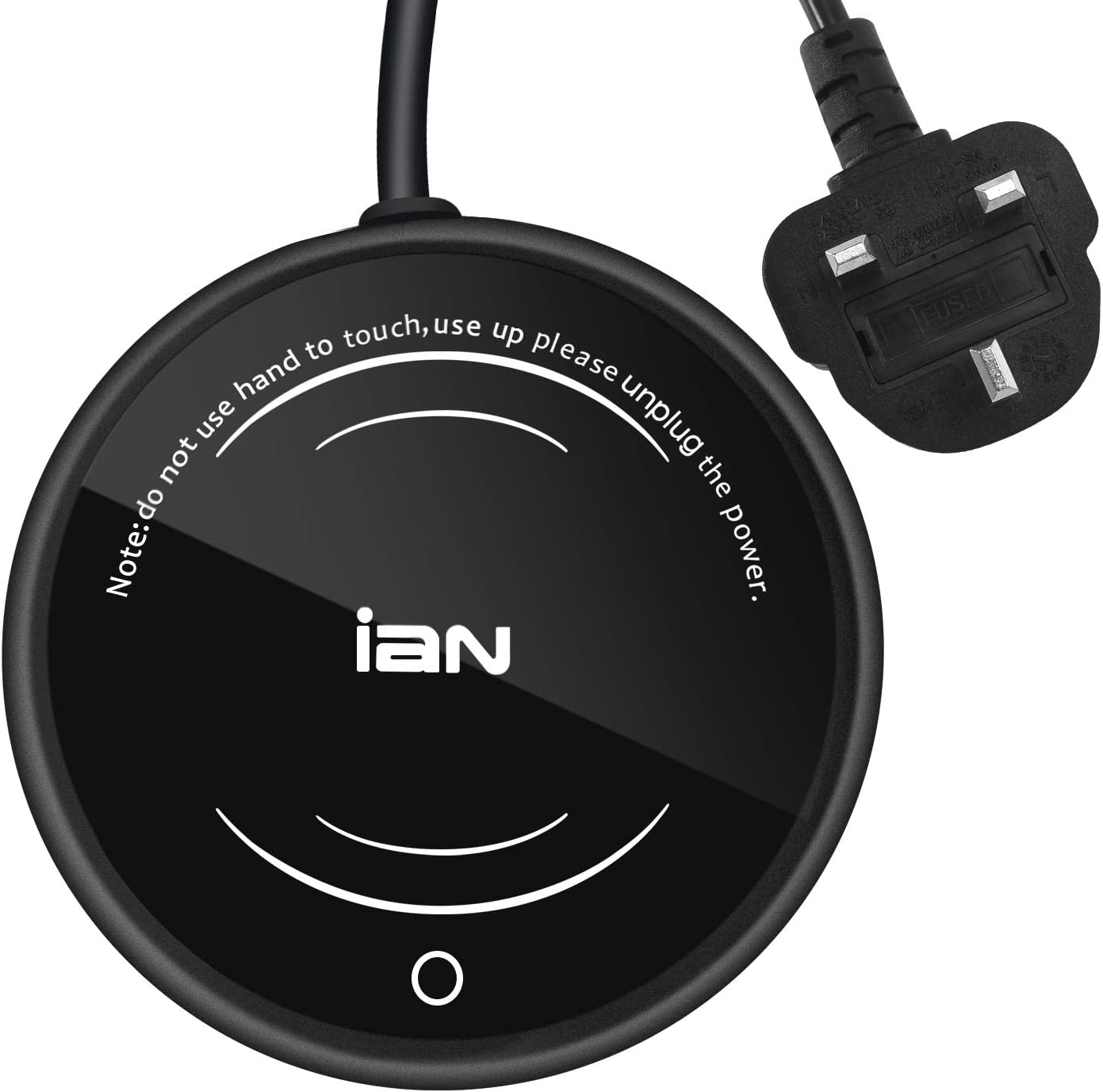 IAN ®Electric Heat Insulation Plate Coffee Warmer Heater Tea Mug Warmer Beverage Warmer 220V Plug IAN-200 (Black)