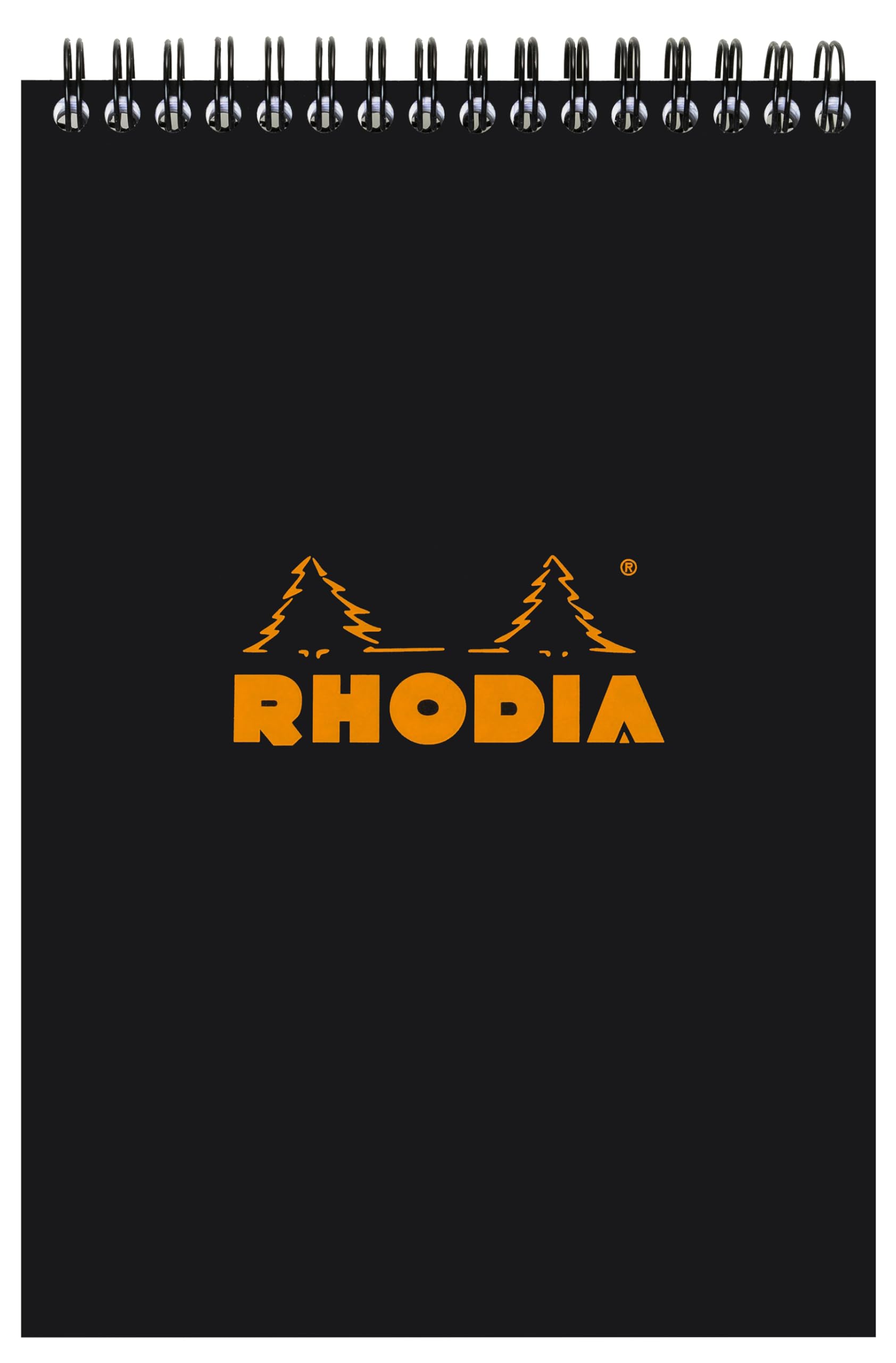 RHODIA 165009C - Spiral Notebook (Full Bound) Black - A5 - Small Squares - 80 Detachable Sheets - 80G Clairefontaine Paper - Soft and Resistant Coated Card Cover - Classic