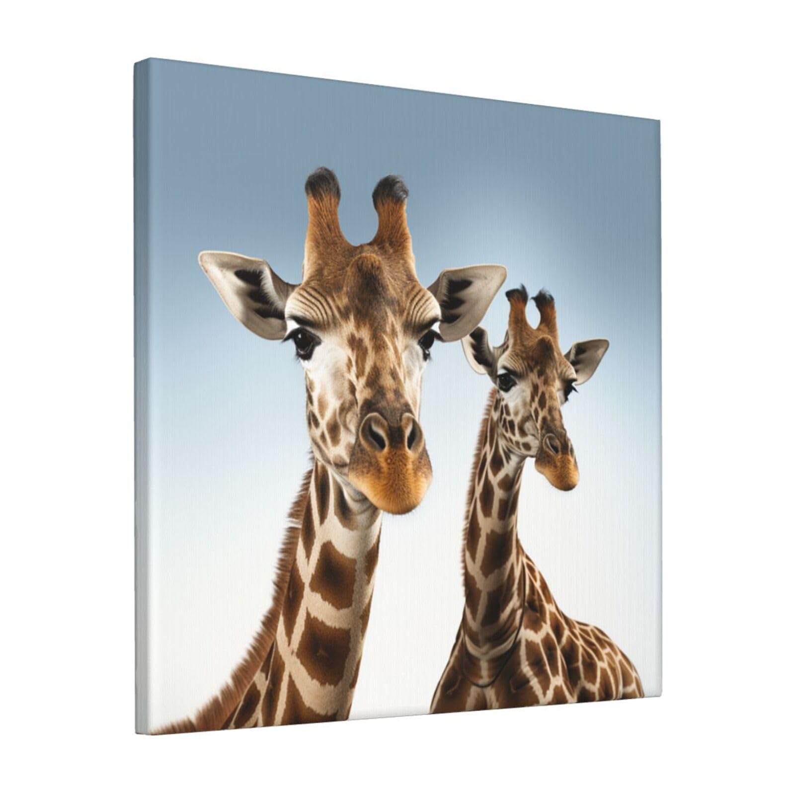 FodPand Necks of giraffe Canvas Wall Art for Living Room Wall Decor 12"x12" Modern Artwork Painting Pictures Hanging Canvas Prints Aesthetic Wall Art for Bedroom Bathroom Office Wallart Decor