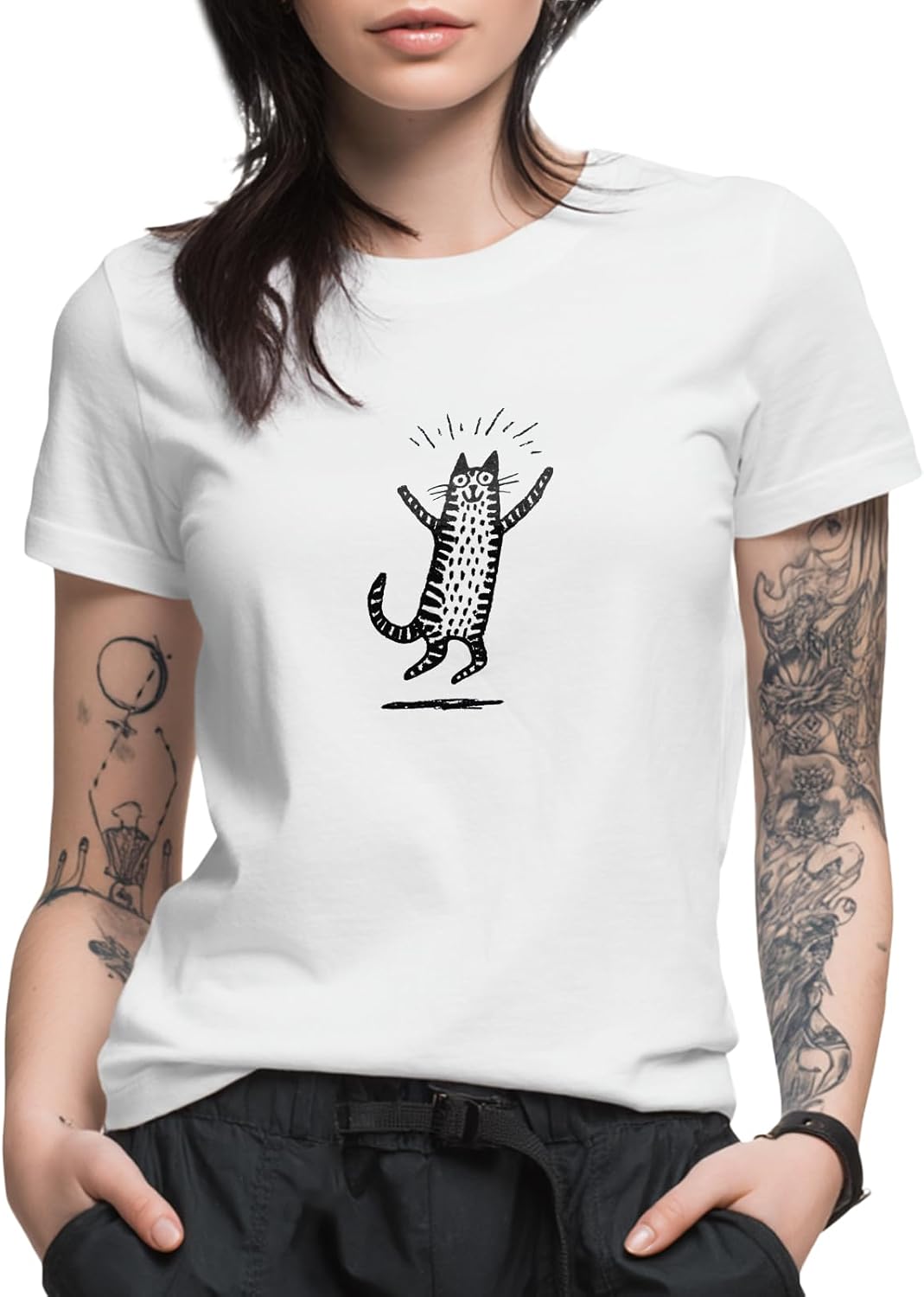 Funny Graphic Tees for Women Cute Pet Print Short Sleeve Crewneck Cotton T-Shirt Quick Dry Slim Fit Summer Tops