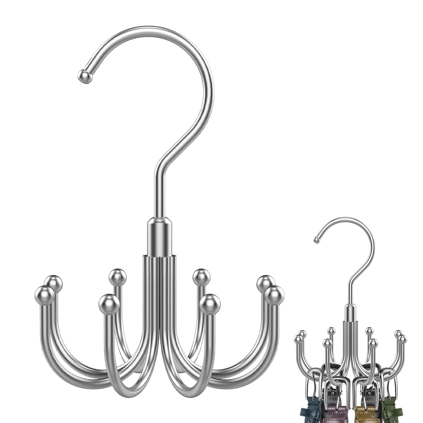 Belt Hanger, Belt Rack Closet Accessories Organizer, Maximum 24 Storage Capacity, Hanging Holder Storage Hook for Belt, Bra, Tank Top, Tie, Scarf, Purse