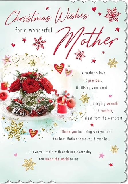 Photo Christmas Card Mother - 9 x 6 inches - Piccadilly Greetings