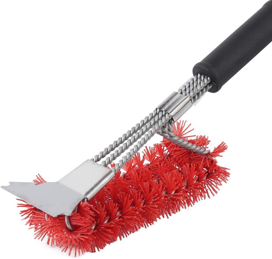 XSUPER Nylon Grill Brush, 3 in 1 Grill Brush & Scraper