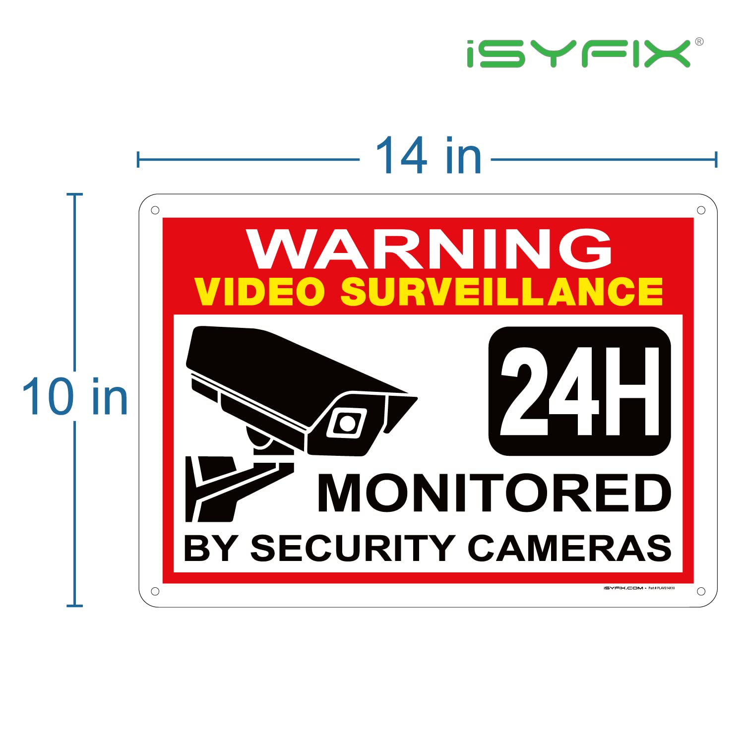 iSYFIX Znak do monitoringu wideo - 2 sztuki 35 x 25 cm - znaki bezpieczeństwa CCTV, tworzywo sztuczne styropianowe o grubości 40 mm, laminowane promieniowanie UV, odporność na zarysowania i blaknięcie, wodoodporny, na zewnątrz i na zewnątrz