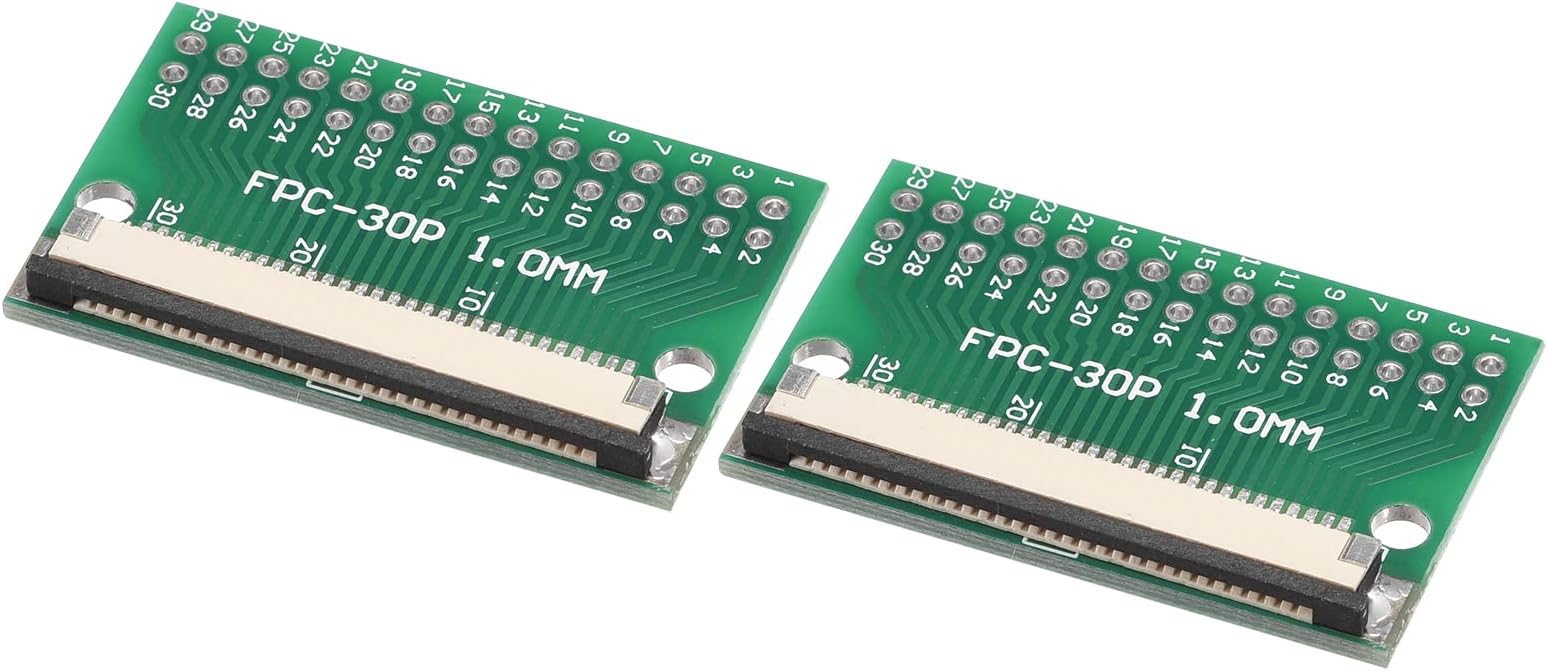 MECCANIXITYFPC FFC Converter Connector Board 30P 1.0mm on Socket Side, Back 0.5mm, to DIP 2.54mm for LCD 3D Printer DVD TV Laptop Pack of 2