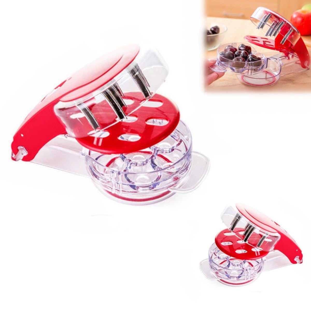 Snocciolatore Per Ciliegie E Olive - Rimuovi Noccioli Con Facilità, In Acciaio Inox E Plastica ABS - Foto 10