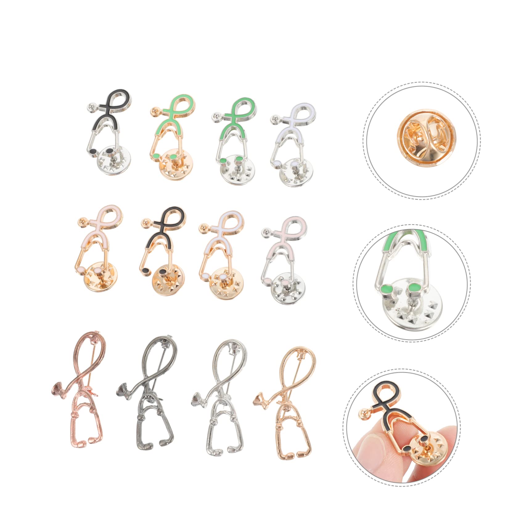 LIFKOME 36pezzi Spilla Lega Stetoscopio Accessori Medici Per Dottori e Studenti Di Medicina Spille Decorative Per Costumi e Regali