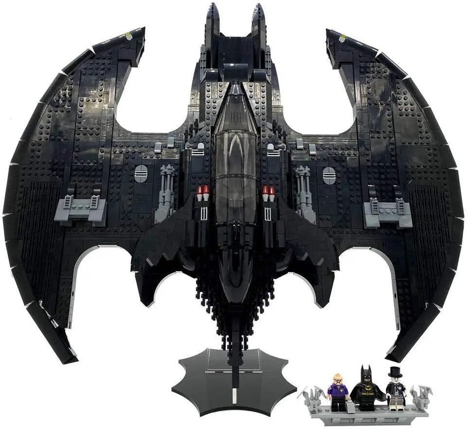 Display Stand Compatible with LEGO 76161 1989 Batwing – Vertical Angled Display – Set Not Included