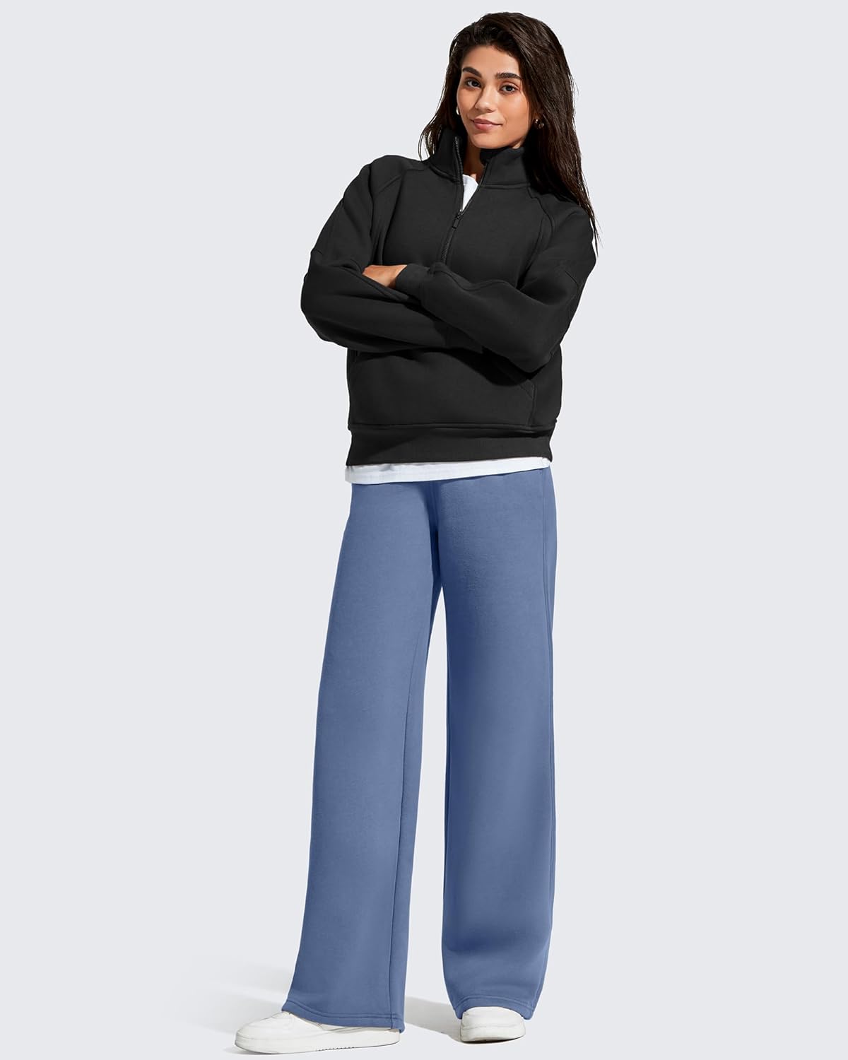 G4Free Flurrylux Fleece Lined Sweatpants Women Cotton Thermal Warm Wide Leg Pants with Pockets - Image 5