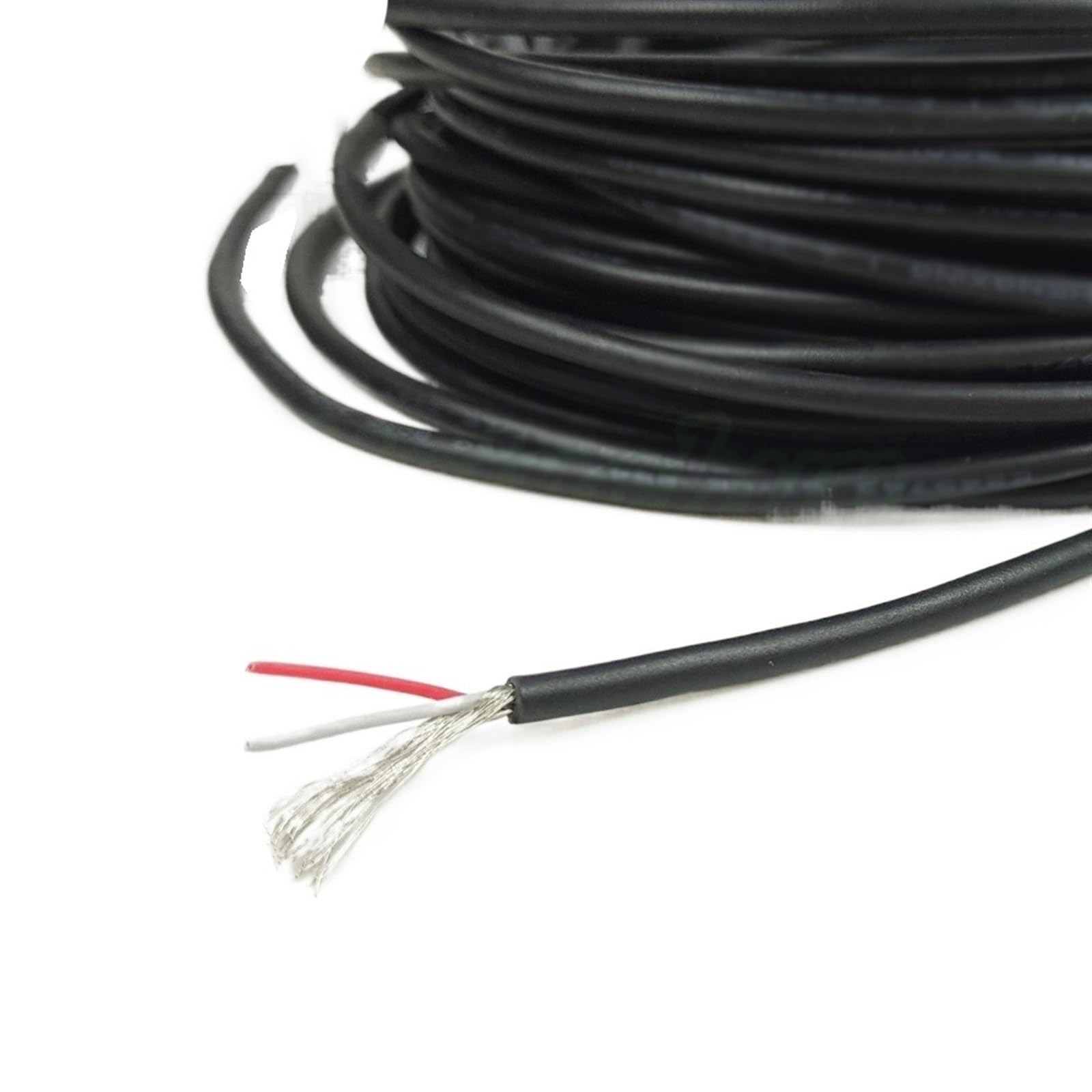 Outdoor Extension 20 Meters 2.1 Channel Audio Line, 2547 28AWG Signal Cable Shield Wire for Amplifier, 2 3 4 5 Core Shielded Wire Solar sheathed(2-Cores Black)
