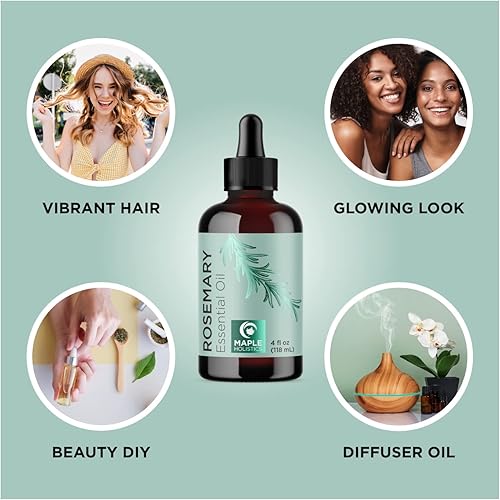 Miniatura 8 de Aceites capilares prémium para el crecimiento del cabello, aceite puro de menta y romero para el crecimiento del cabello, juego de aceites de