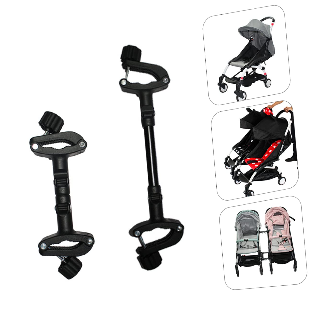 Abaodam 3pcs Adjustable Stroller Connector for Twins Easy Install Pram Connectors for Dual Strollers Parent Outings and Walks