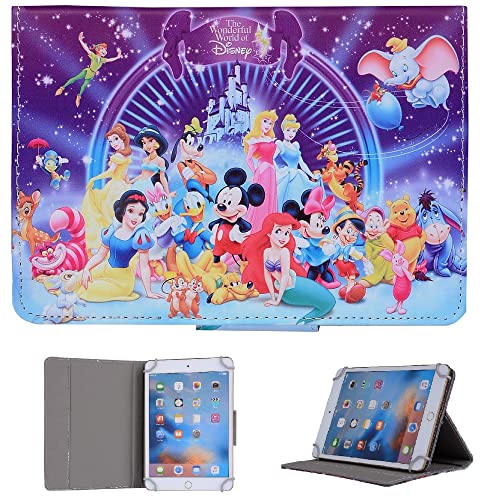 8-inch Tablet Case ~ Cute kids cover wonderful Fun world For ANY 8" Size Tab Model ~ Samsung Android Amazon kindle etc/Fire 8, Lenovo Huawei & Other 8" Tablet (Disney Wonderful World)