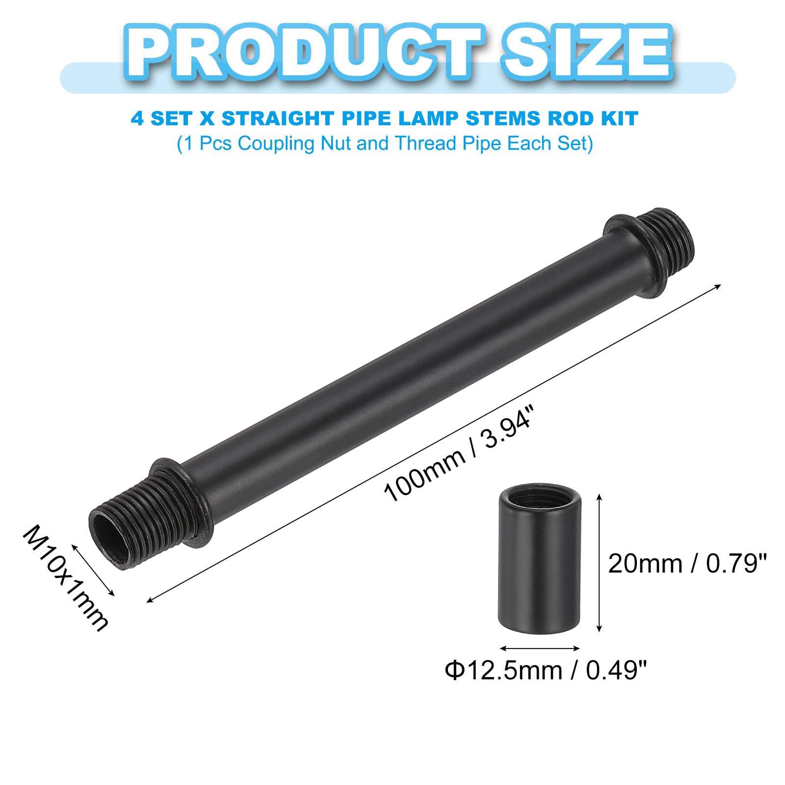 PATIKIL Straight Pipe Lamp Stems Rod Kit - Image 2