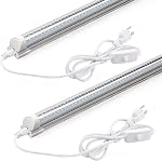 Lumière de magasin LED Barrina 2FT, 20W 3000LM 5000K, Luminaire LED T8, Couverture claire, Lumière de plafond et utilitaire, Lumières tubulaires connectables, Lumières de magasin pour pièce, garage, établi, entrepôt, 2 pièces