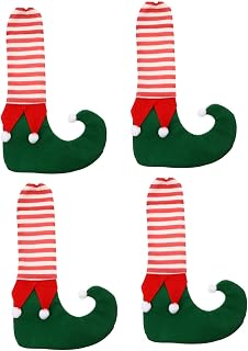 MAGICLULU Juego De Fundas para Pies De Mesa y Silla 4pcs Decoración De Navidad Resistentes y Silenciosas