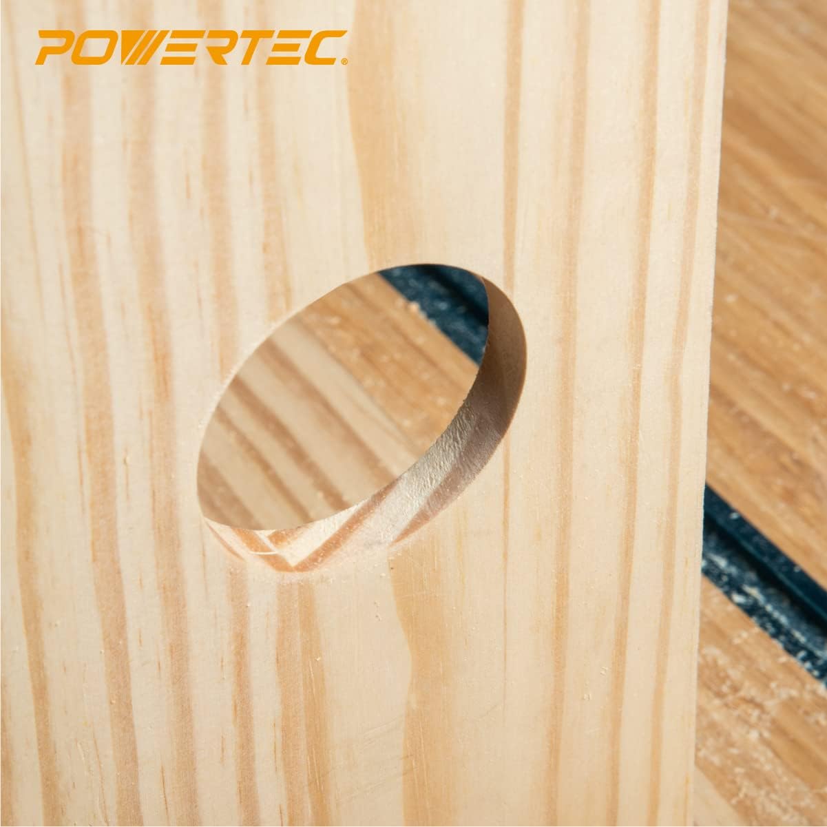 POWERTEC 71622 12"x10", Set of 2, Circle/ Grommet Templates – Transparent Acrylic Decorative Templates for Woodworking - - 