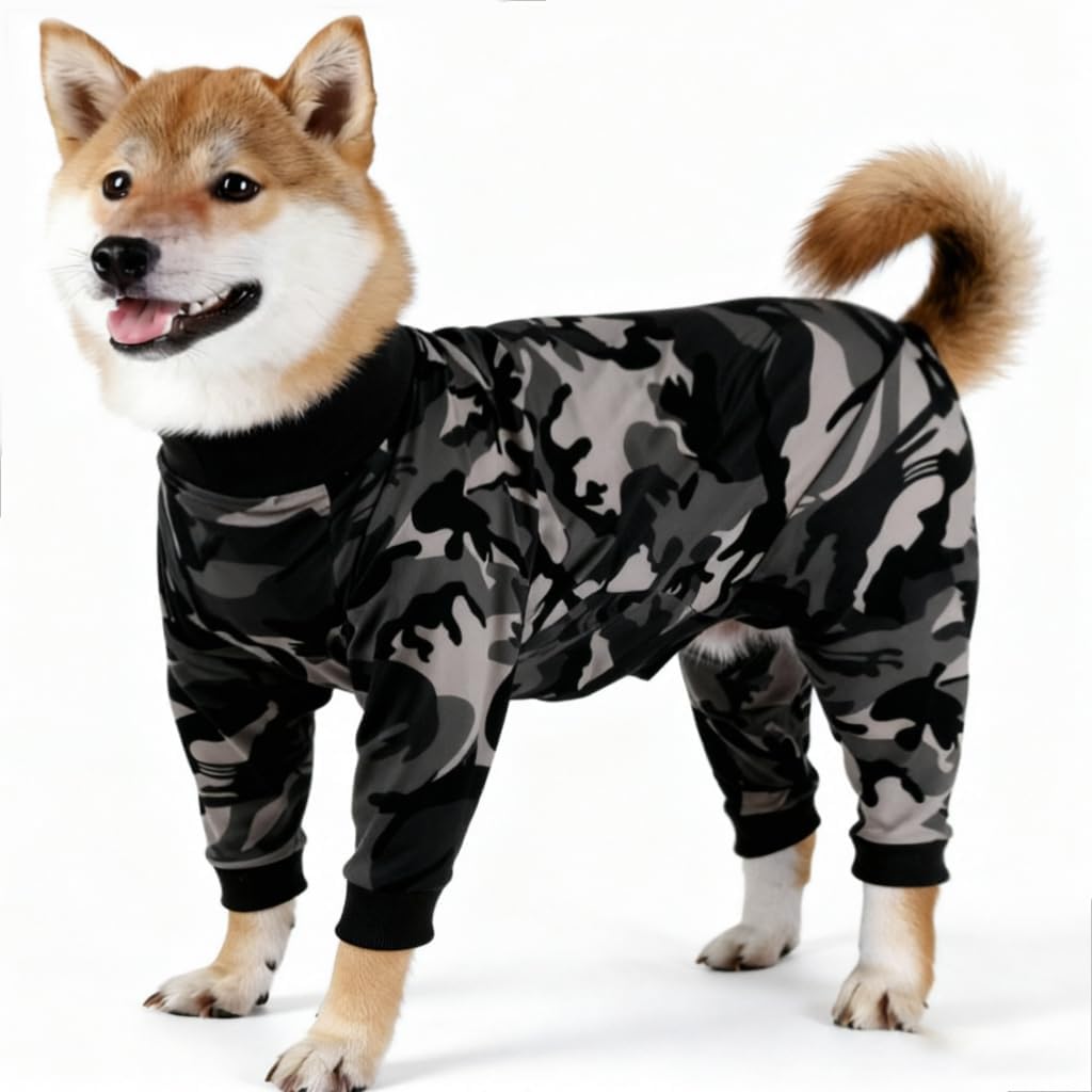 Dog Onesie Surgery Recovery Suit for Medium Large Dogs Recovery Shirt for Abdominal Wounds or Skin Diseases Bodysuit Dogs Pajamas (XS,C)