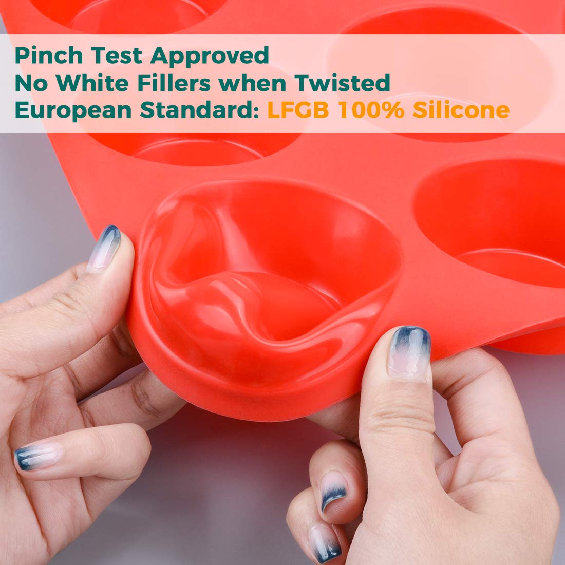 FUNBAKY Stampo In Silicone Per Muffin 12 Cialde - 2 Pezzi, Antiaderente, Senza BPA, Per Forno E Microonde