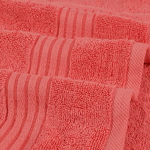 Image of Utopia Towels 6 Piece Premium Hand Towels Set, 16 by 28 inches, 100% Ring Spun Cotton, Lightweight and Highly Absorbent Towels for Bathroom, Travel, Camp, Hotel, and Spa, Coral