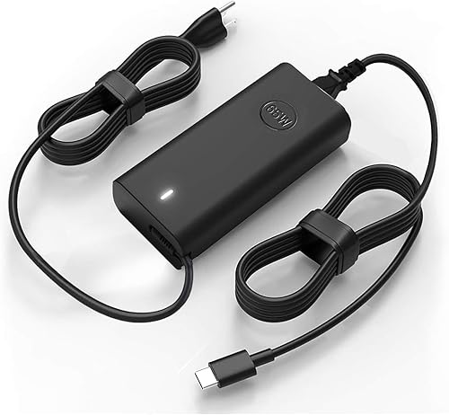 Cargador USB C de 65 W para laptop compatible con cargador de laptop Dell USB C: Latitude 5520 5530 5540 5450 5420 3550 7420 Chromebook XPS 13 Dell